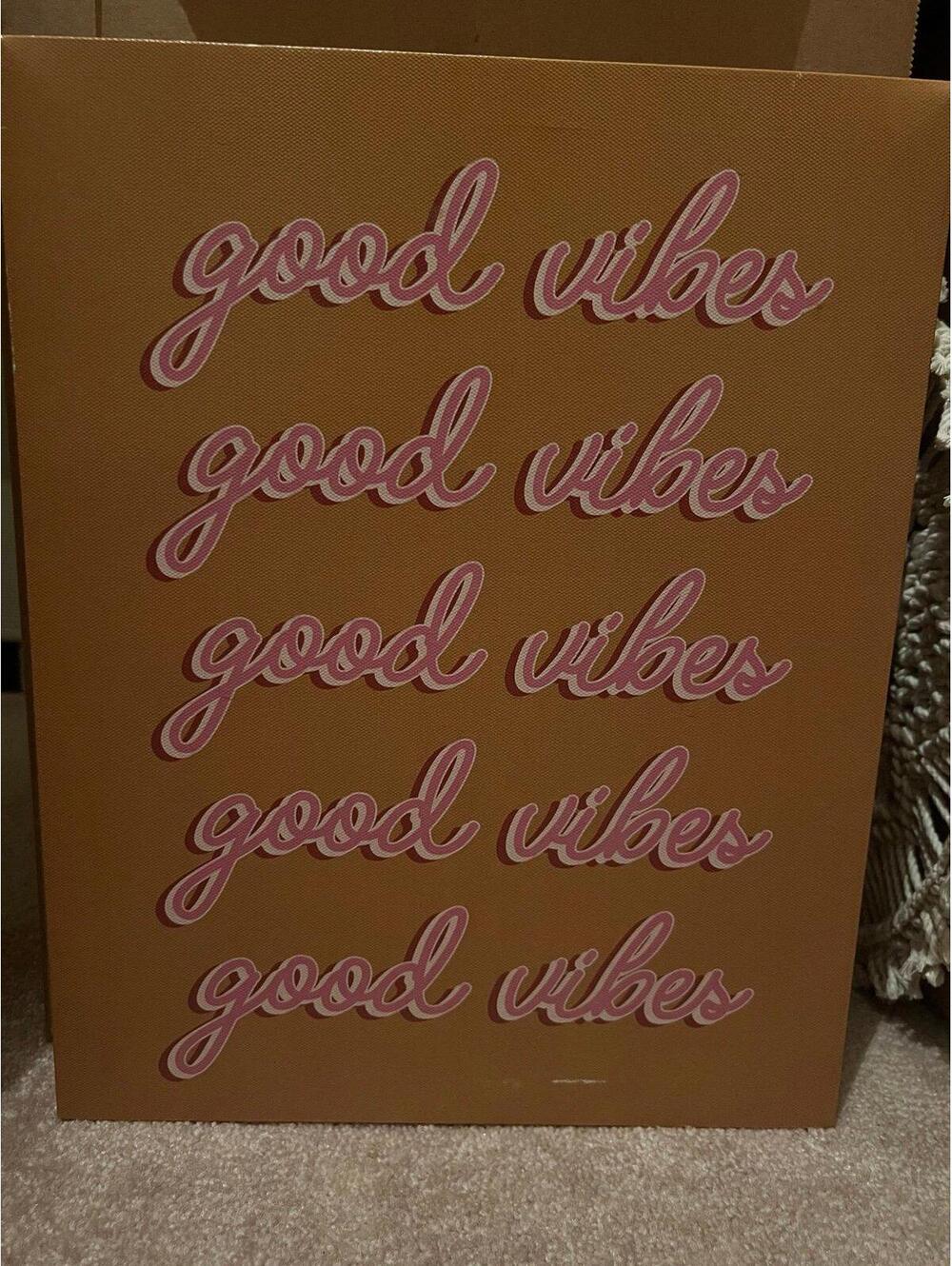 Good Vibes Brown & Pink 11" X 14" Canvas Wall Art